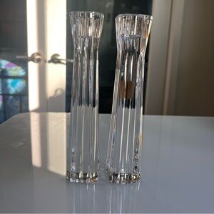 Vintage: Arnolfo di Cambio • Ribbed Crystal Candlesticks (Set of‎ 2)